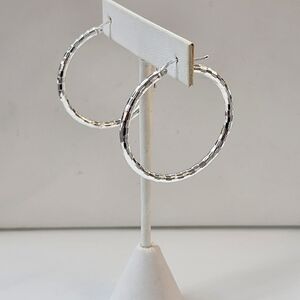 Brand New Sterling Silver 925 diamond cut EARRINGS / HOOPS